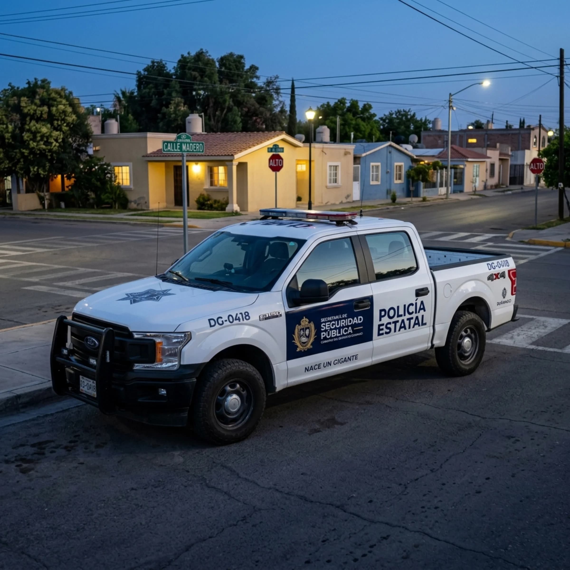 Patrulla de la Secretaría de Seguridad Pública del Estado de Durango.